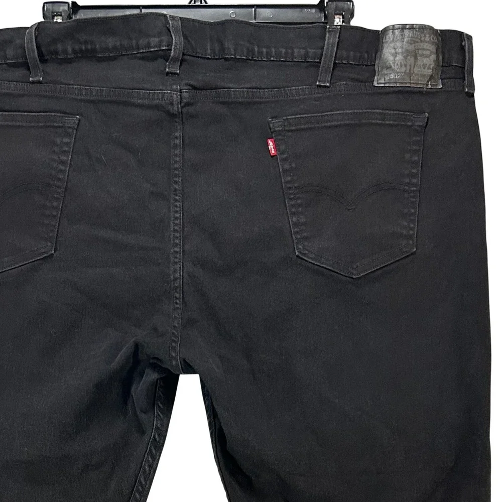 Levi's Jeans 502 Regular Taper Mens 52x27 Black Denim‎ Casual Minimalist